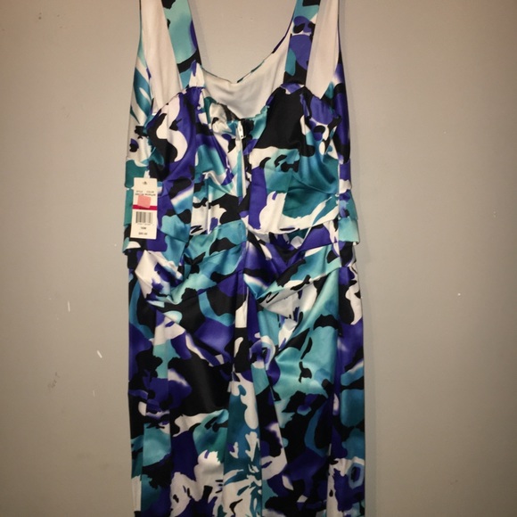 Blue floral party dress - Picture 2 of 4